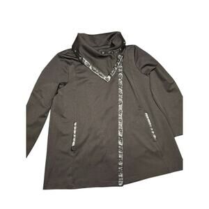 bagatelle Black Asymmetrical Stud-Trim Blazer Jacket